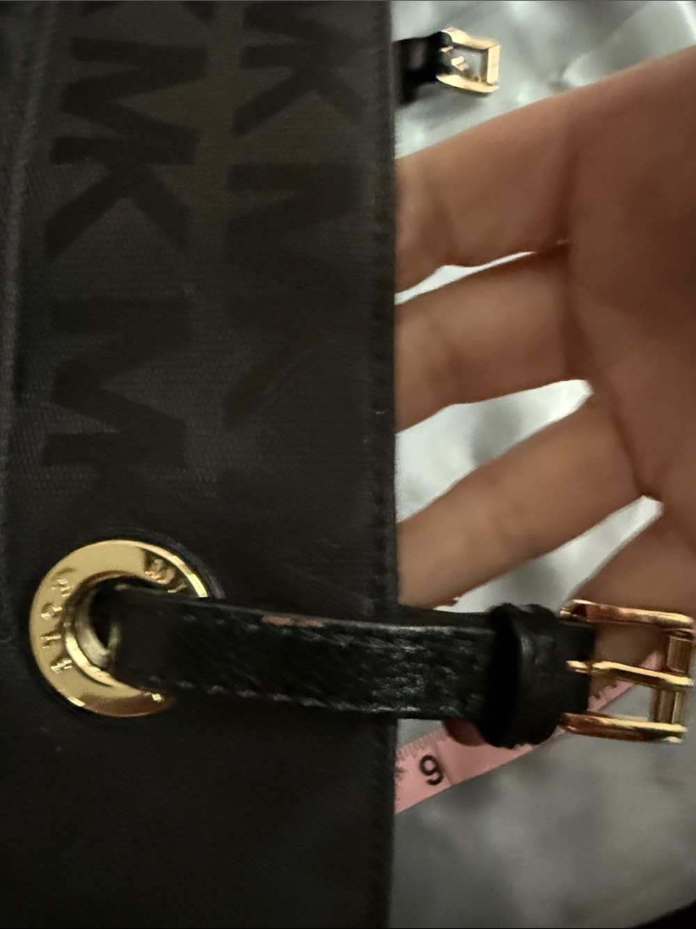 Michael Kors Black MK Logo Shoulder Bag with detachable leather straps - Picture 7 of 8